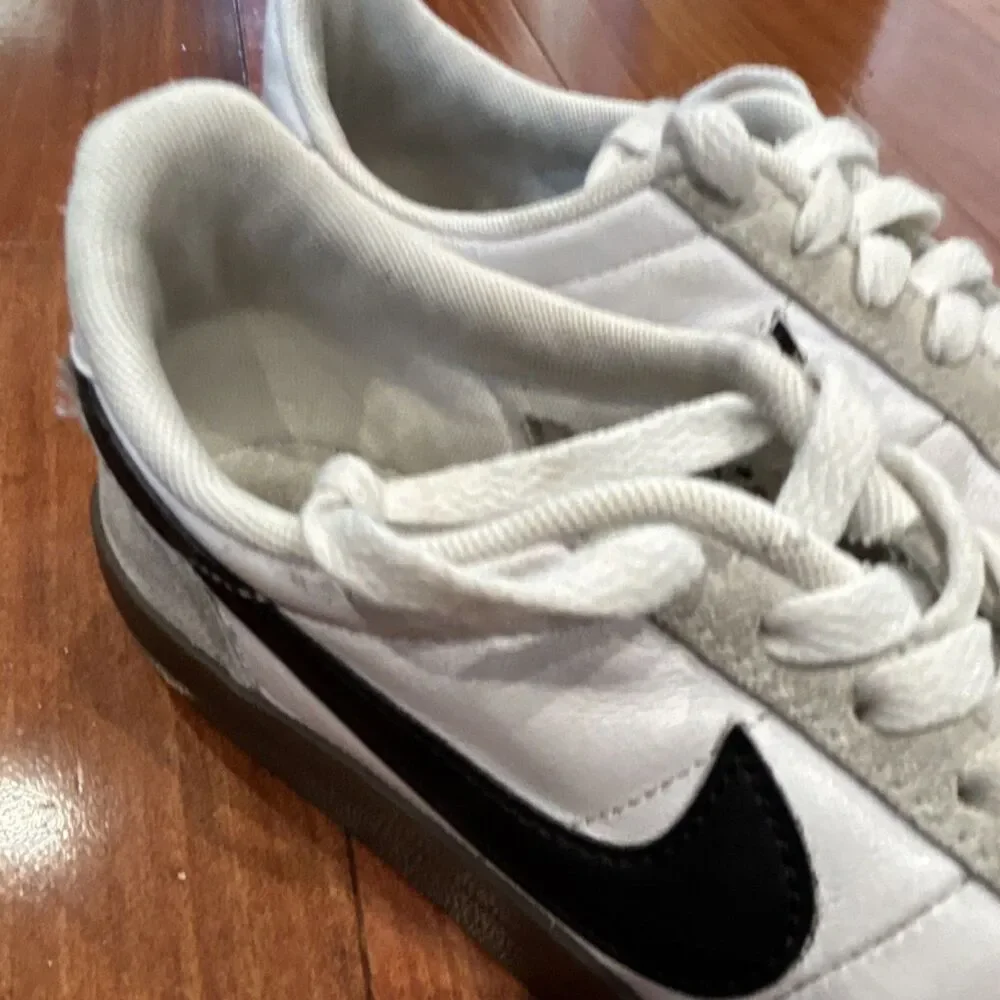 Nike Kids Dunk White Black Gray Colorblock Low Top Leather Sneakers Sz 3.5Y